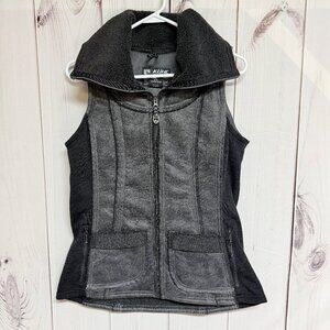 KÜHL Women’s Dani Sherpa Vest Medium Raven Gray Black EUC